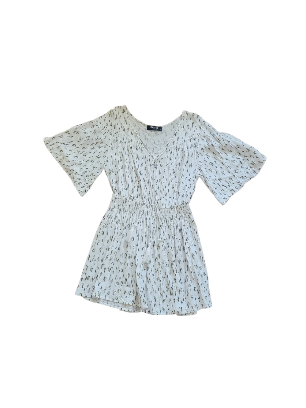 Blue B Collection Dress. Size Meduim. White Dress With Design